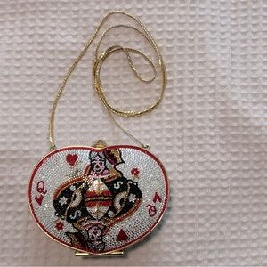 RARE Judith Leiber Queen of Hearts Minaudière Clutch – 100% Authentic